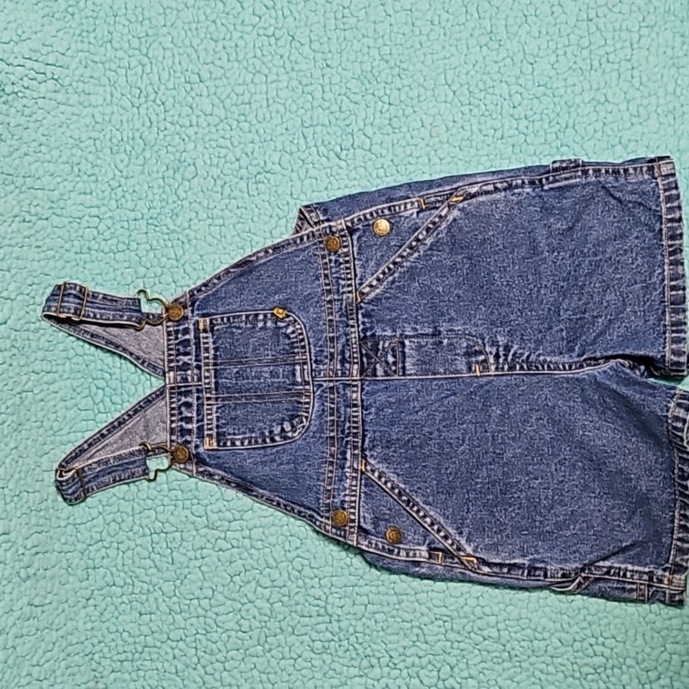 3T denim overall shorts